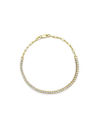 Signature 18k Gold Mamuśka Nikita Half Tennis & Paperclip Bracelet - Bracelets - Mamuśka Jewellery