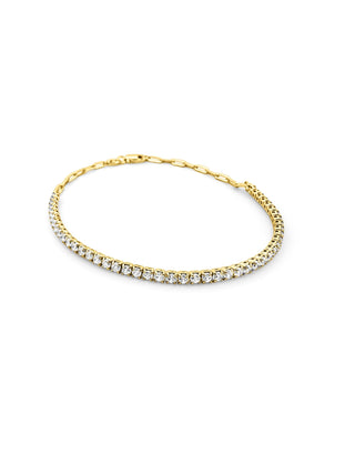 Signature 18k Gold Mamuśka Nikita Half Tennis & Paperclip Bracelet - Bracelets - Mamuśka Jewellery