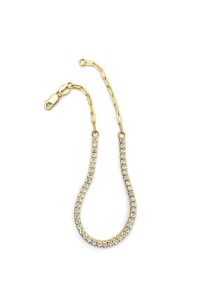 Signature 18k Gold Mamuśka Nikita Half Tennis & Paperclip Bracelet - Bracelets - Mamuśka Jewellery