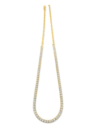 Signature 18k Gold Mamuśka Nikita Half Tennis & Paperclip Necklace - Necklaces - Mamuśka Jewellery