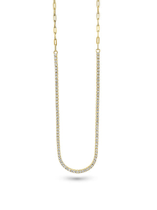 Signature 18k Gold Mamuśka Nikita Half Tennis & Paperclip Necklace - Necklaces - Mamuśka Jewellery