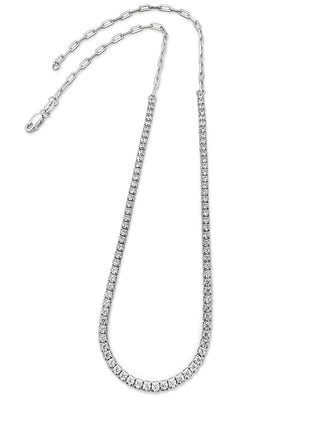 Signature Silver Mamuśka Nikita Half Tennis & Paperclip Necklace - Necklaces - Mamuśka Jewellery
