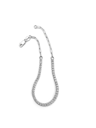 Signature Sterling Silver Mamuśka Nikita Half Tennis & Paperclip Bracelet - Bracelets - Mamuśka Jewellery