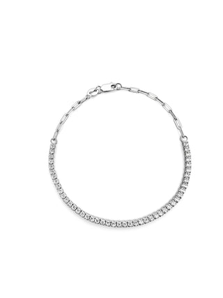Signature Sterling Silver Mamuśka Nikita Half Tennis & Paperclip Bracelet - Bracelets - Mamuśka Jewellery