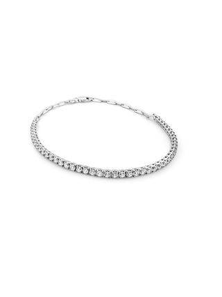 Signature Sterling Silver Mamuśka Nikita Half Tennis & Paperclip Bracelet - Bracelets - Mamuśka Jewellery