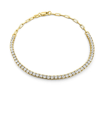 Signature 18k Gold Mamuśka Nikita Half Tennis & Paperclip Bracelet - Bracelets - Mamuśka Jewellery