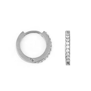 Signature Sterling Silver Mamuśka Pave Hoop Earrings - Earrings - Mamuśka Jewellery