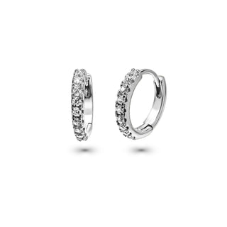 Signature Sterling Silver Mamuśka Pave Hoop Earrings - Earrings - Mamuśka Jewellery